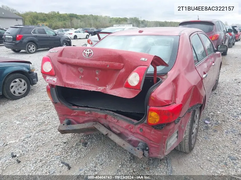 2010 Toyota Corolla Le VIN: 2T1BU4EE8AC322157 Lot: 40404743