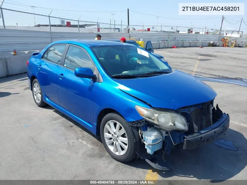 2010 Toyota Corolla S VIN: 2T1BU4EE7AC458201 Lot: 40404765