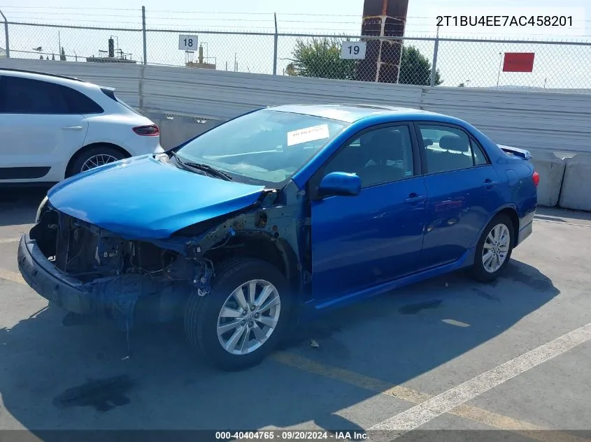 2010 Toyota Corolla S VIN: 2T1BU4EE7AC458201 Lot: 40404765