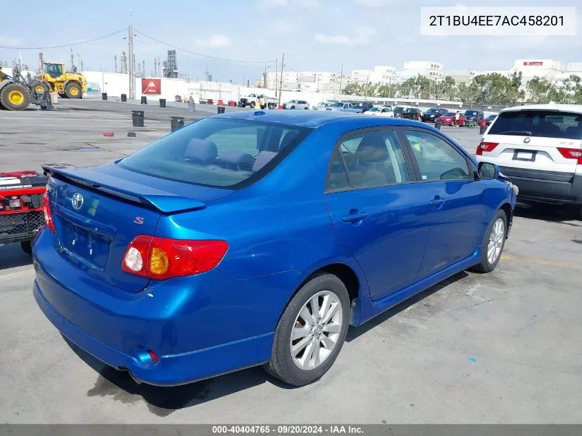 2010 Toyota Corolla S VIN: 2T1BU4EE7AC458201 Lot: 40404765