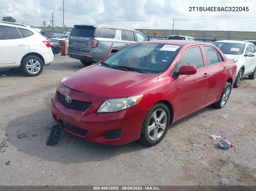 2010 Toyota Corolla S/Le/Xle VIN: 2T1BU4EE8AC322045 Lot: 40413082