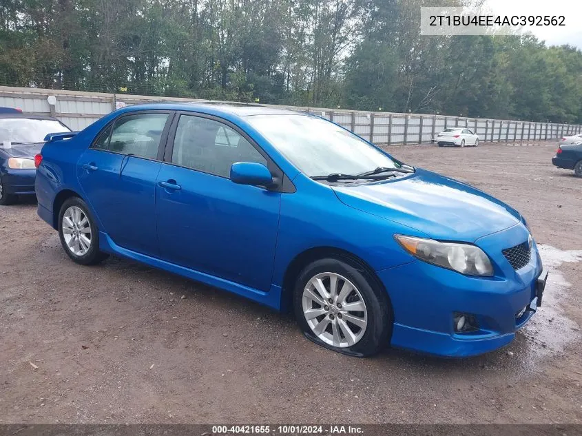 2010 Toyota Corolla S VIN: 2T1BU4EE4AC392562 Lot: 40421655