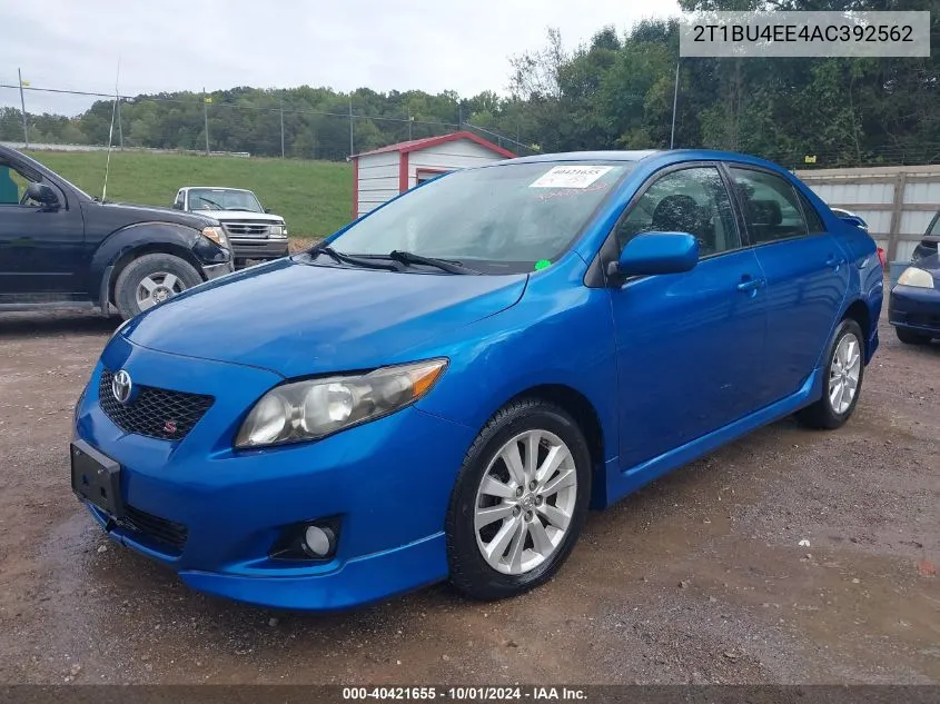 2010 Toyota Corolla S VIN: 2T1BU4EE4AC392562 Lot: 40421655