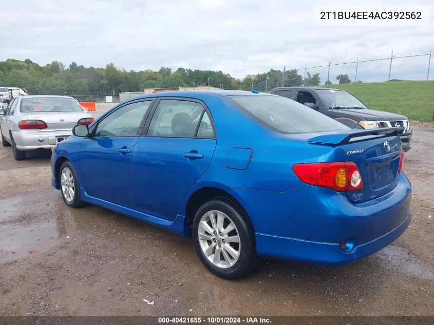 2010 Toyota Corolla S VIN: 2T1BU4EE4AC392562 Lot: 40421655