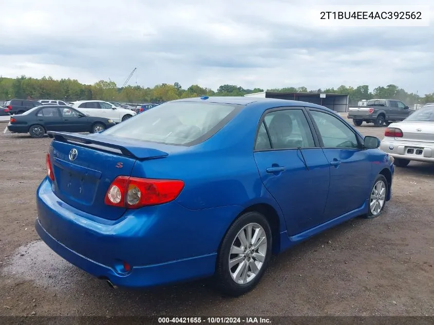 2010 Toyota Corolla S VIN: 2T1BU4EE4AC392562 Lot: 40421655