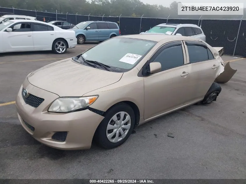 2010 Toyota Corolla Le VIN: 2T1BU4EE7AC423920 Lot: 40422265