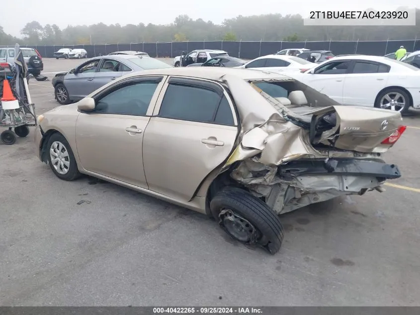 2010 Toyota Corolla Le VIN: 2T1BU4EE7AC423920 Lot: 40422265