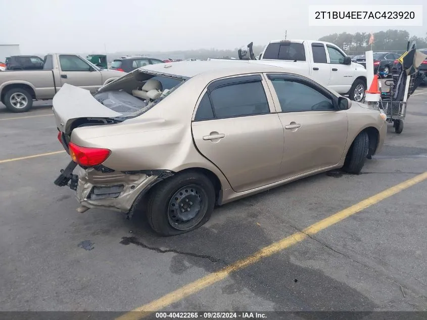 2010 Toyota Corolla Le VIN: 2T1BU4EE7AC423920 Lot: 40422265