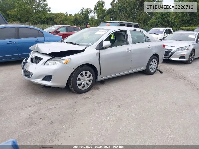 2010 Toyota Corolla Le VIN: 2T1BU4EE0AC228712 Lot: 40423529