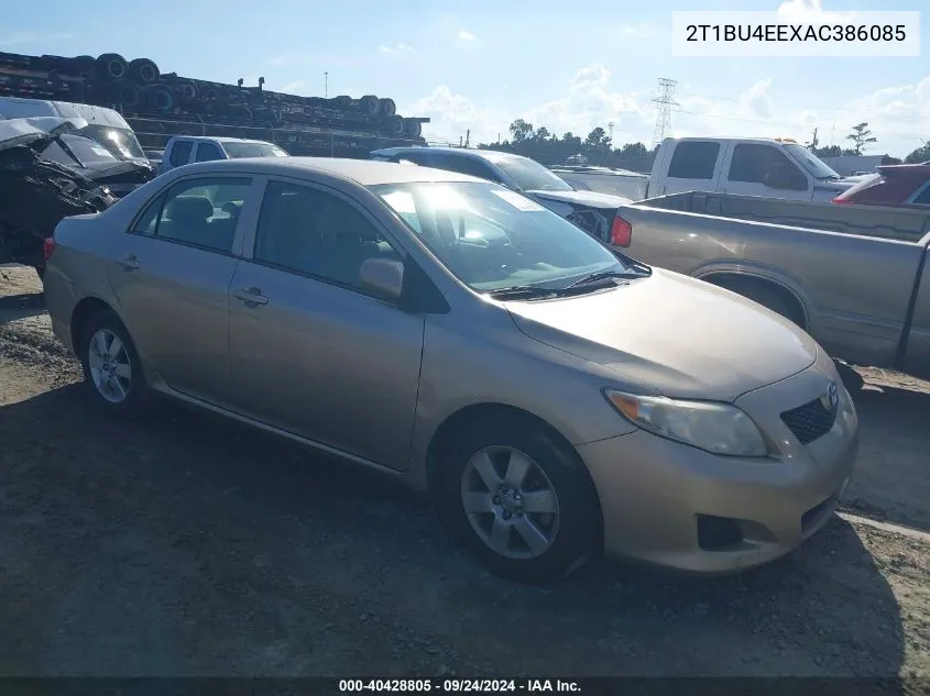 2010 Toyota Corolla Le VIN: 2T1BU4EEXAC386085 Lot: 40428805