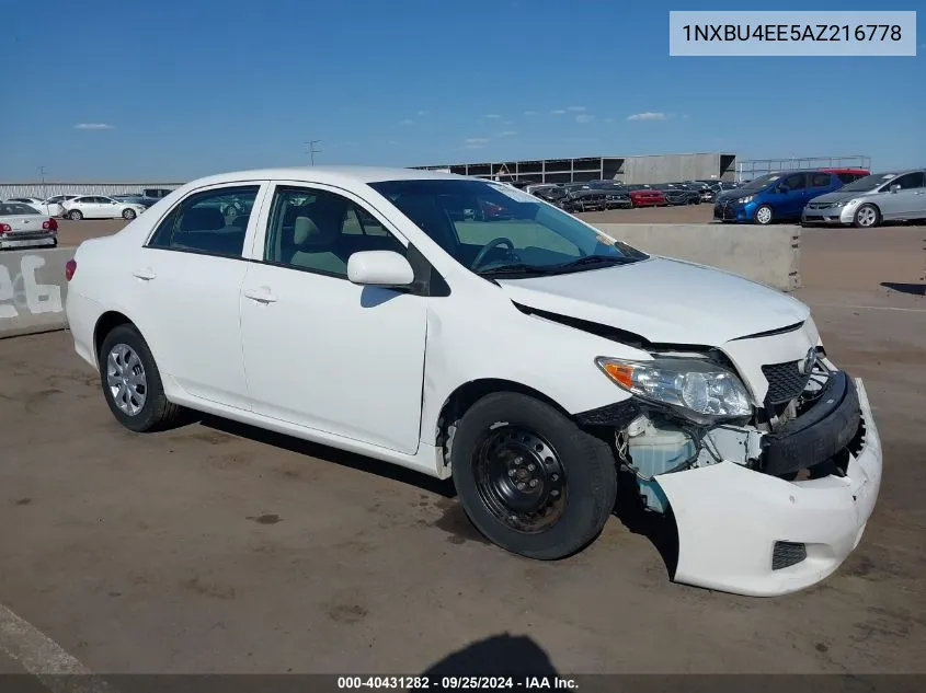 2010 Toyota Corolla Le VIN: 1NXBU4EE5AZ216778 Lot: 40431282