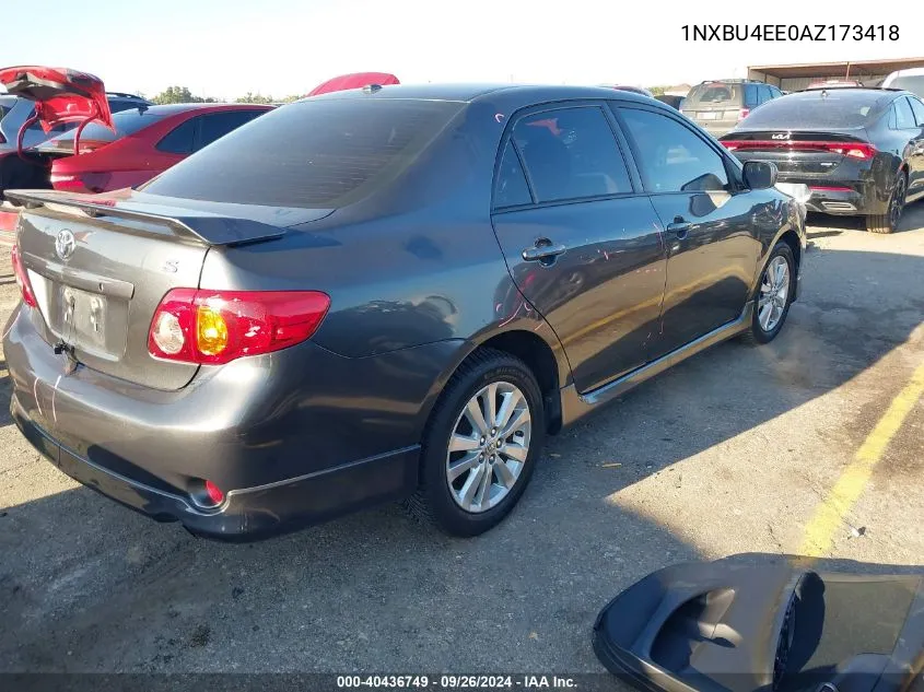 2010 Toyota Corolla S/Le/Xle VIN: 1NXBU4EE0AZ173418 Lot: 40436749