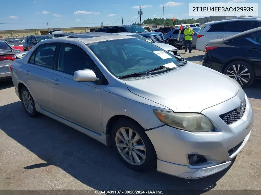 2010 Toyota Corolla S/Le/Xle VIN: 2T1BU4EE3AC429939 Lot: 40439107