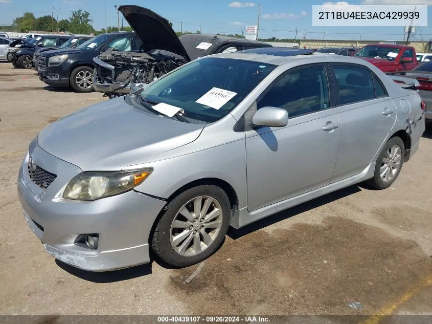 2010 Toyota Corolla S/Le/Xle VIN: 2T1BU4EE3AC429939 Lot: 40439107