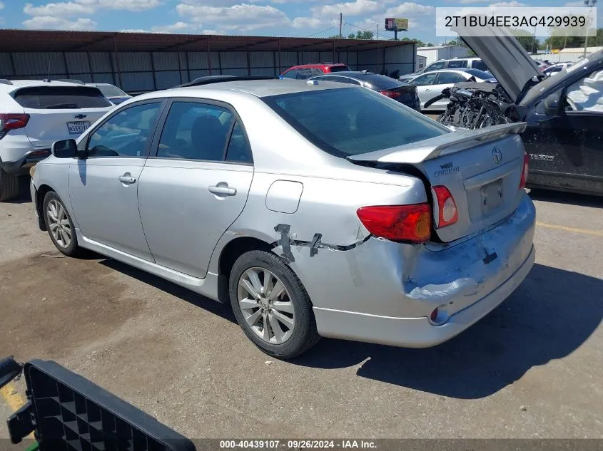 2010 Toyota Corolla S/Le/Xle VIN: 2T1BU4EE3AC429939 Lot: 40439107