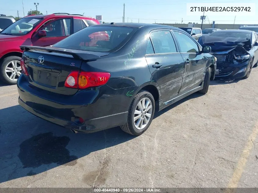 2010 Toyota Corolla S/Le/Xle VIN: 2T1BU4EE2AC529742 Lot: 40440940