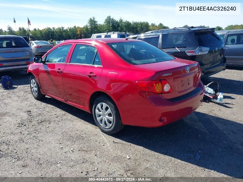 2T1BU4EE4AC326240 2010 Toyota Corolla Le