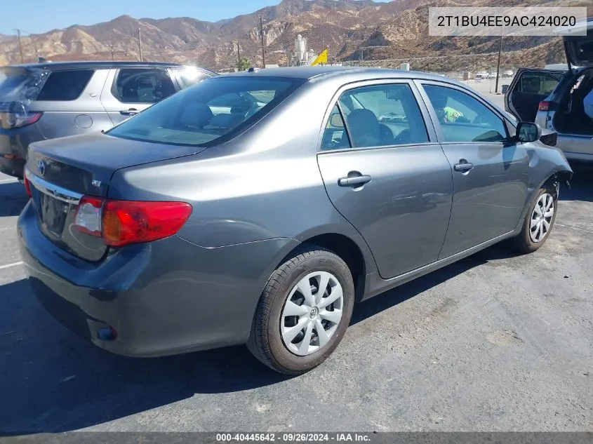 2010 Toyota Corolla Le VIN: 2T1BU4EE9AC424020 Lot: 40445642