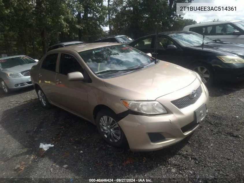 2010 Toyota Corolla Le VIN: 2T1BU4EE3AC514361 Lot: 40446424