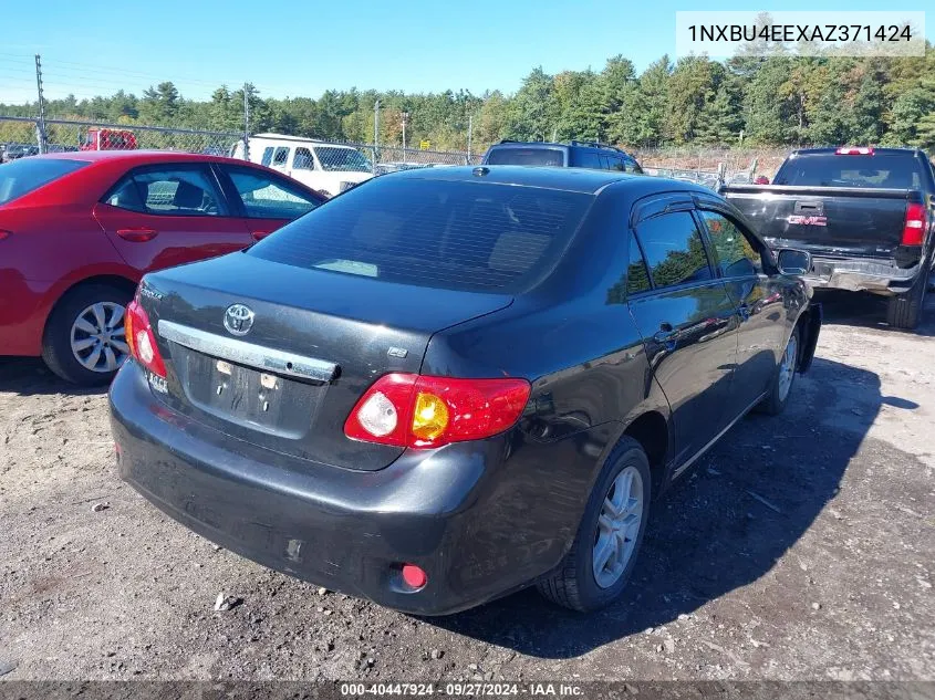 2010 Toyota Corolla Le VIN: 1NXBU4EEXAZ371424 Lot: 40447924