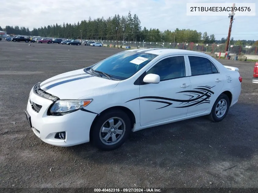 2010 Toyota Corolla Le VIN: 2T1BU4EE3AC394576 Lot: 40452316