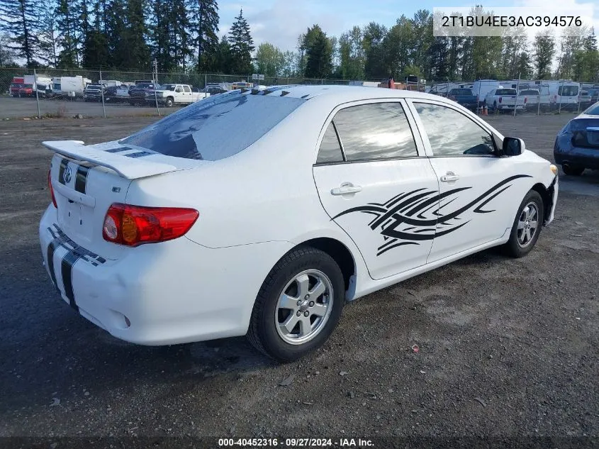 2010 Toyota Corolla Le VIN: 2T1BU4EE3AC394576 Lot: 40452316