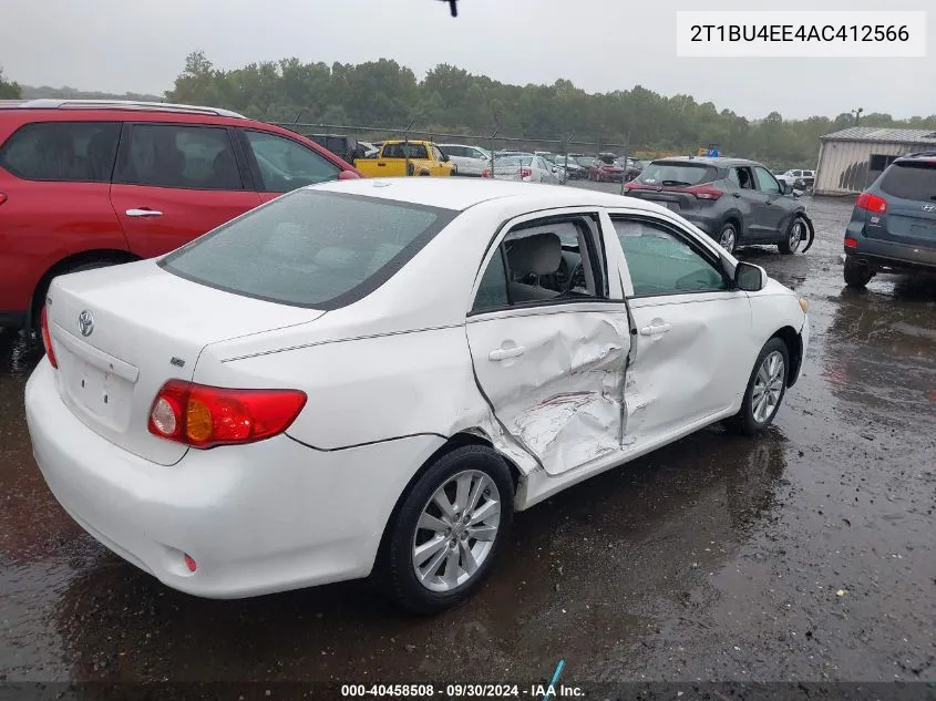 2010 Toyota Corolla S/Le/Xle VIN: 2T1BU4EE4AC412566 Lot: 40458508