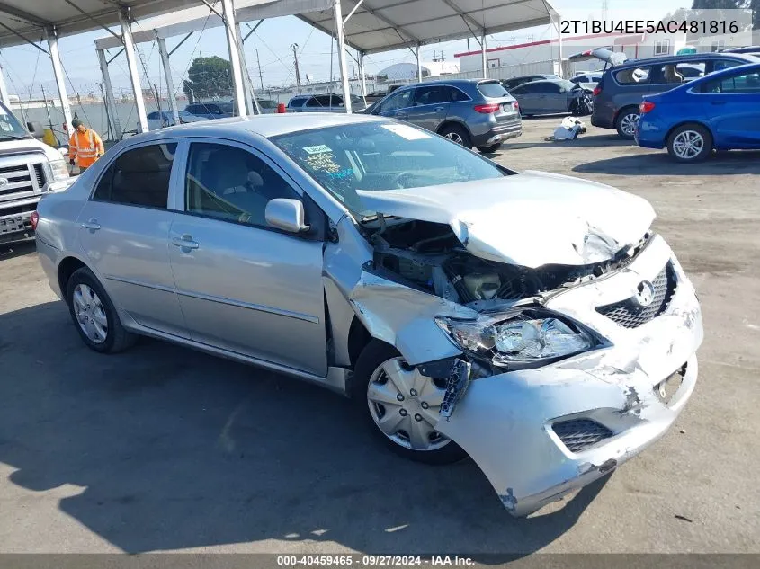 2010 Toyota Corolla Le VIN: 2T1BU4EE5AC481816 Lot: 40459465