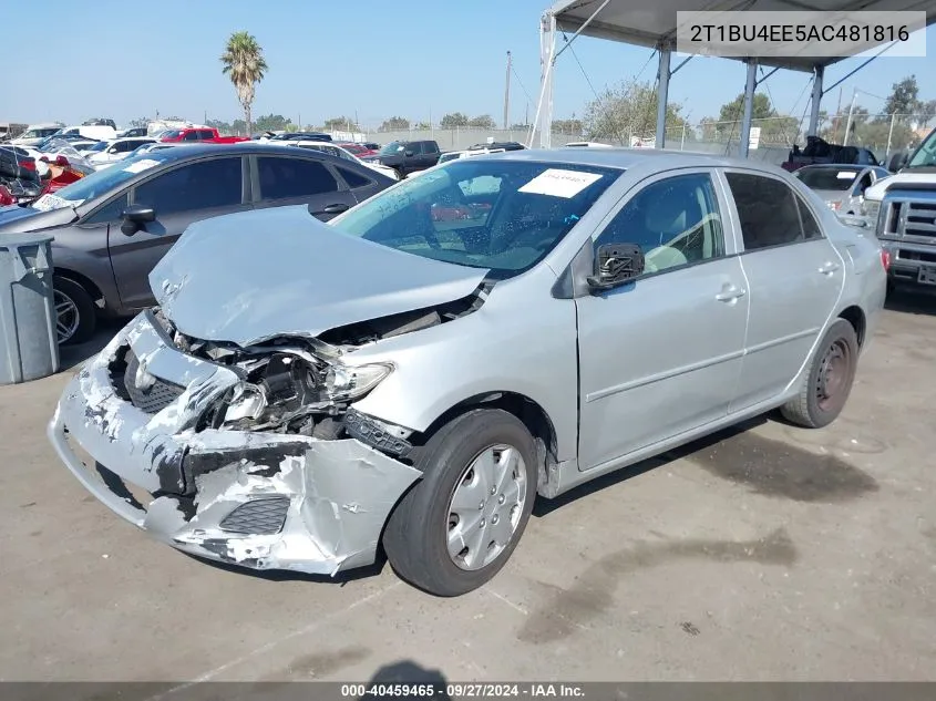 2010 Toyota Corolla Le VIN: 2T1BU4EE5AC481816 Lot: 40459465