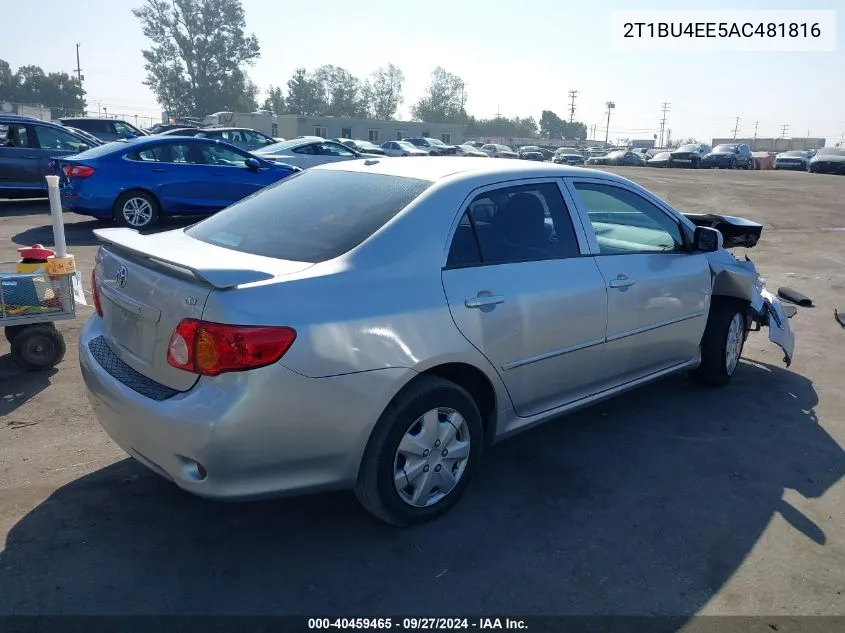 2010 Toyota Corolla Le VIN: 2T1BU4EE5AC481816 Lot: 40459465