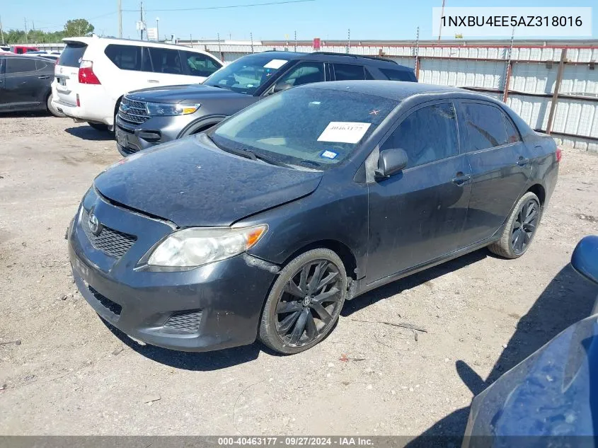 1NXBU4EE5AZ318016 2010 Toyota Corolla Le