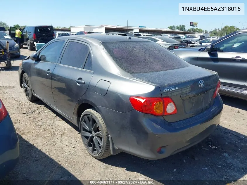 2010 Toyota Corolla Le VIN: 1NXBU4EE5AZ318016 Lot: 40463177