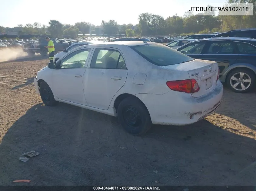 2010 Toyota Corolla S/Le/Xle VIN: JTDBU4EE9A9102418 Lot: 40464871