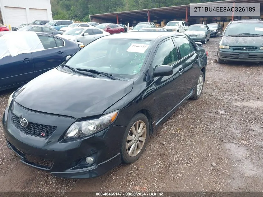 2010 Toyota Corolla S VIN: 2T1BU4EE8AC326189 Lot: 40465147