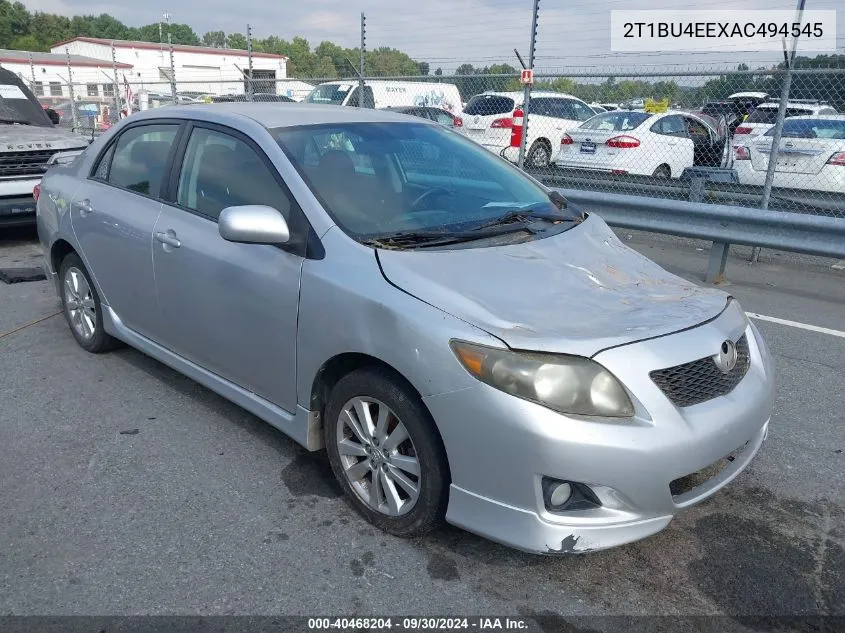 2010 Toyota Corolla S VIN: 2T1BU4EEXAC494545 Lot: 40468204