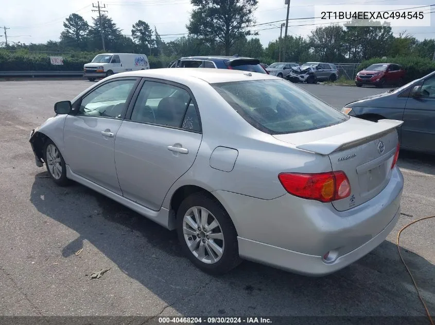 2010 Toyota Corolla S VIN: 2T1BU4EEXAC494545 Lot: 40468204