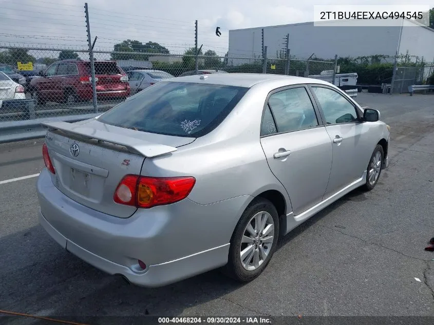 2010 Toyota Corolla S VIN: 2T1BU4EEXAC494545 Lot: 40468204