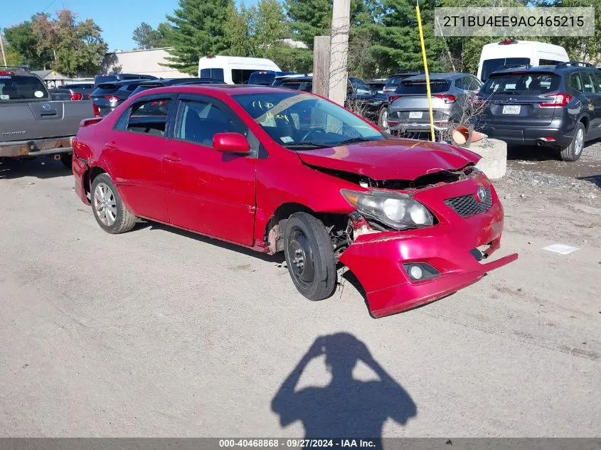 2010 Toyota Corolla S VIN: 2T1BU4EE9AC465215 Lot: 40468868