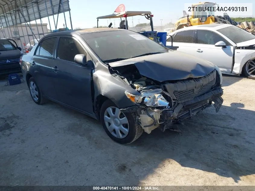 2010 Toyota Corolla S/Le/Xle VIN: 2T1BU4EE4AC493181 Lot: 40470141