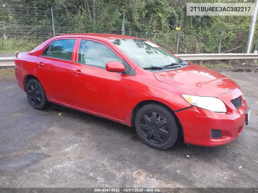 2010 Toyota Corolla Le VIN: 2T1BU4EE3AC382217 Lot: 40474925