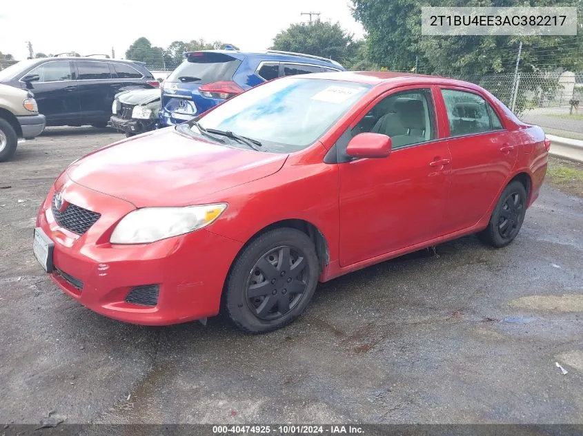 2010 Toyota Corolla Le VIN: 2T1BU4EE3AC382217 Lot: 40474925