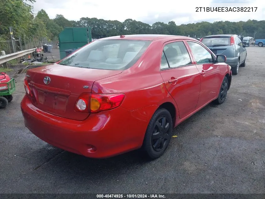 2010 Toyota Corolla Le VIN: 2T1BU4EE3AC382217 Lot: 40474925