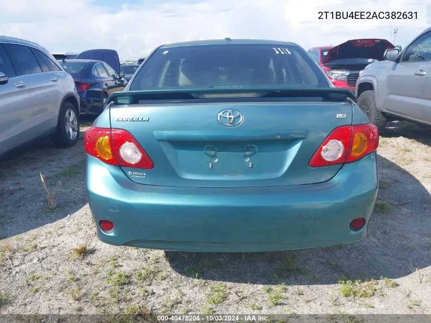 2010 Toyota Corolla Le VIN: 2T1BU4EE2AC382631 Lot: 40475204