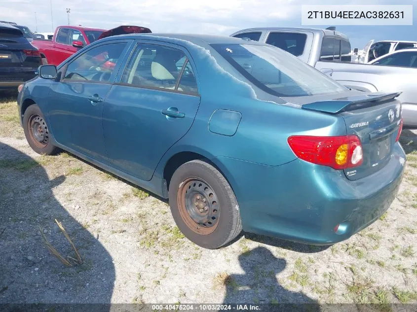 2010 Toyota Corolla Le VIN: 2T1BU4EE2AC382631 Lot: 40475204