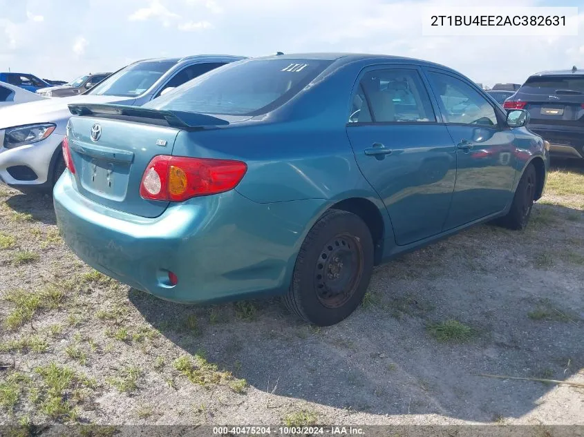 2010 Toyota Corolla Le VIN: 2T1BU4EE2AC382631 Lot: 40475204