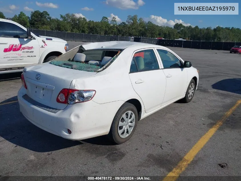 2010 Toyota Corolla VIN: 1NXBU4EE0AZ195970 Lot: 40478172