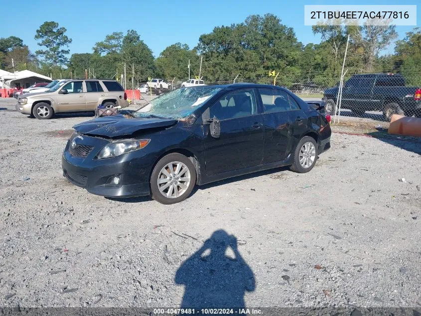 2010 Toyota Corolla S VIN: 2T1BU4EE7AC477816 Lot: 40479481