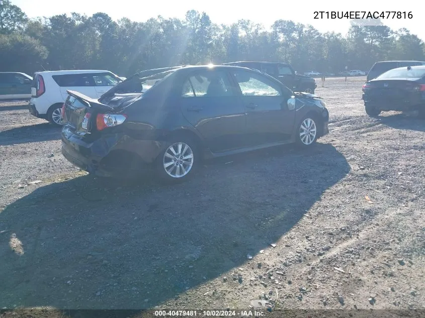 2010 Toyota Corolla S VIN: 2T1BU4EE7AC477816 Lot: 40479481