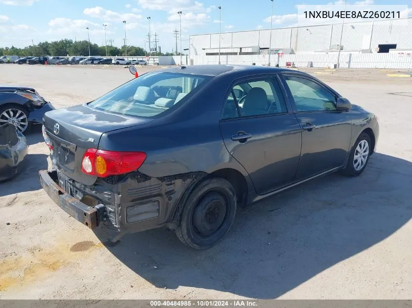 2010 Toyota Corolla Le VIN: 1NXBU4EE8AZ260211 Lot: 40484985