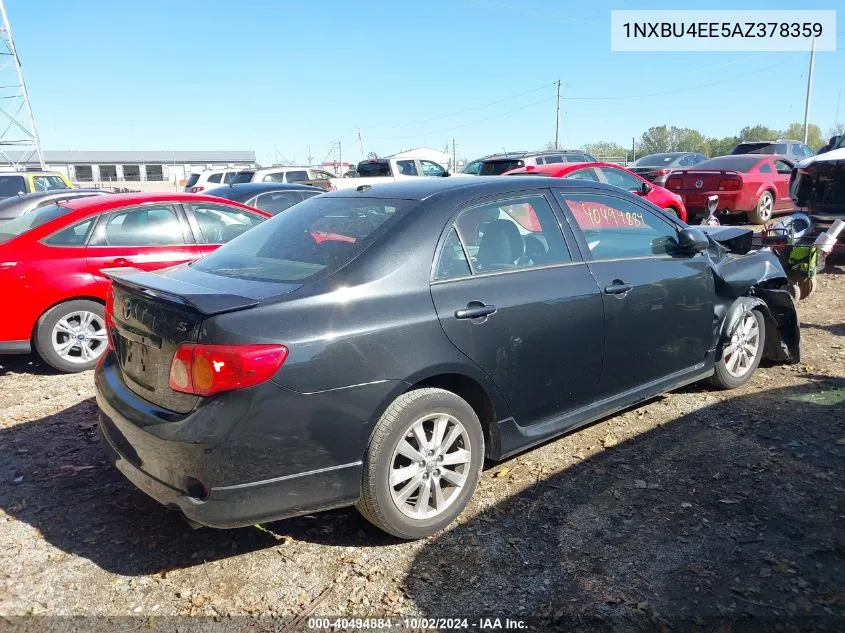 2010 Toyota Corolla S VIN: 1NXBU4EE5AZ378359 Lot: 40494884